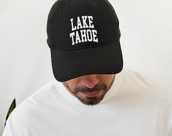 Lake Tahoe Embroidered Mens Fit Baseball Cap, Travel Souvenir, Unisex California Hat