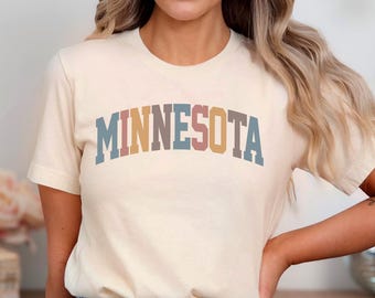 Minnesota Shirt, State of Minnesota Family Vacation outfit, MN gift for him or her, Minnesota TShirt, Retro style Cute Minnesota Tee (Summer