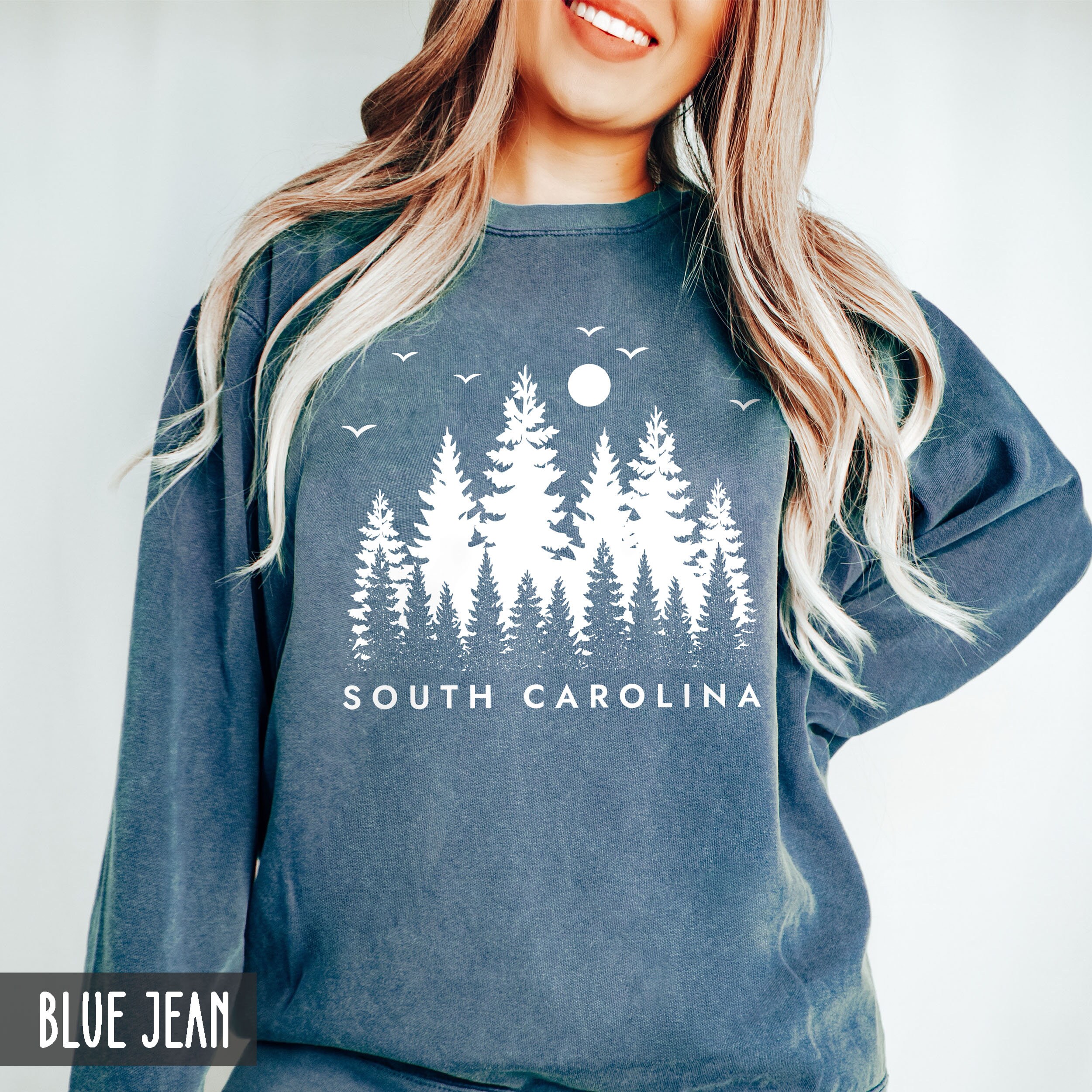 Comfort Colors® South Carolina Sweatshirt, South Carolina Crewneck, State of South Carolina Gift him her, Nature Outdoors Trip SC Vacation