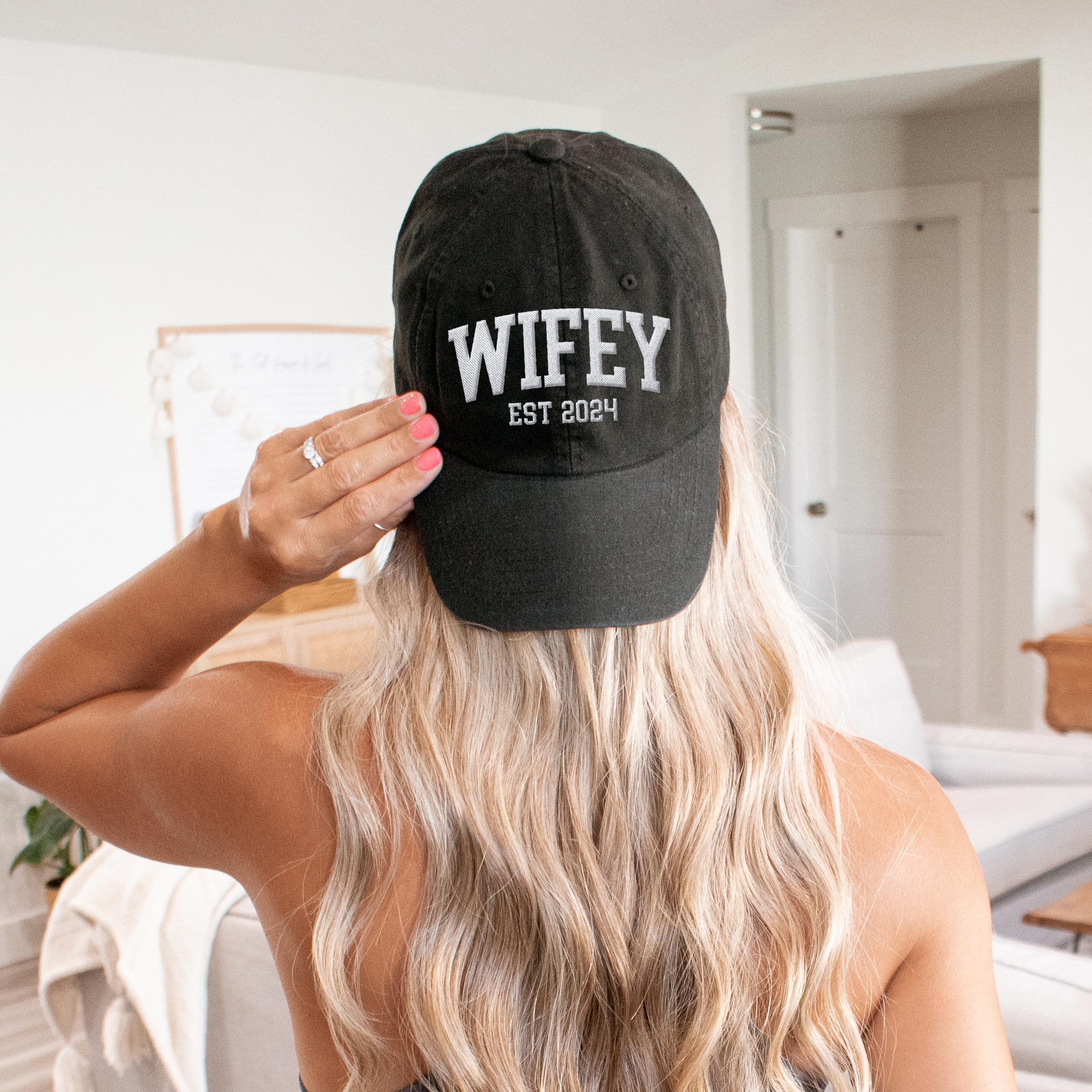 Wifey 2025/2026 Hat, Embroidered Just Married Baseball Cap (Mens Fit) Custom Year, Christmas Birthday Gift for wife, Bridal shower gift