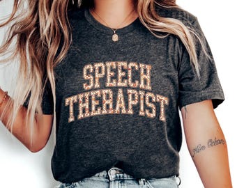 Camiseta de otoño para terapeuta del habla, estampado floral de calabaza para logopedas, camiseta de otoño para el Día de Acción de Gracias para logopedas.