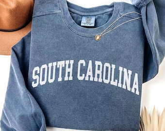 Comfort Colors® South Carolina Sweatshirt, State of South Carolina Gift for him her, Vintage Retro Hoodie, Family Vacation Travel outfit