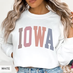 Iowa Sweatshirt, IA Crewneck, State of Iowa Gift for him or her, Vintage Retro Iowa Hoodie, Family Vacation Travel Outfit (Spring)