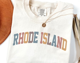 Comfort Colors® Rhode Island Shirt, State of Rhode Island Shirt, Travel Shirt for him or her, Cute TShirt, Vintage Retro RI Trip tee (Summer