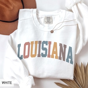 Comfort Colors® Louisiana Sweatshirt, State of Louisiana Gift for him her, Retro Louisiana Hoodie, Louisiana Family Vacation Travel (Summer)