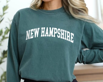 Comfort Colors® New Hampshire LONG sleeve shirt, State of New Hampshire gift for him or gift her,  Vintage Retro New Hampshire Travel tee