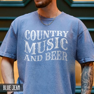 Comfort Colors® Country Music & Beer, Gift for him, Country Concert Tee, Cowboy Western Rodeo, Nashville Music Festival, Raised on 90s