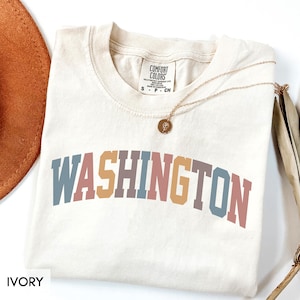 Comfort Colors® Washington Shirt, State of Washington Shirt, Travel Shirt for him or her, Cute Washington TShirt, Retro WA Trip tee (Summer)