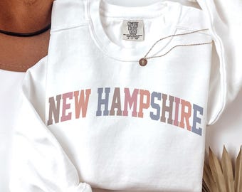 Comfort Colors® New Hampshire Sweatshirt, State of New Hampshire Gift for him her, Retro Hoodie, New Hampshire Family Vacation Travel-Spring