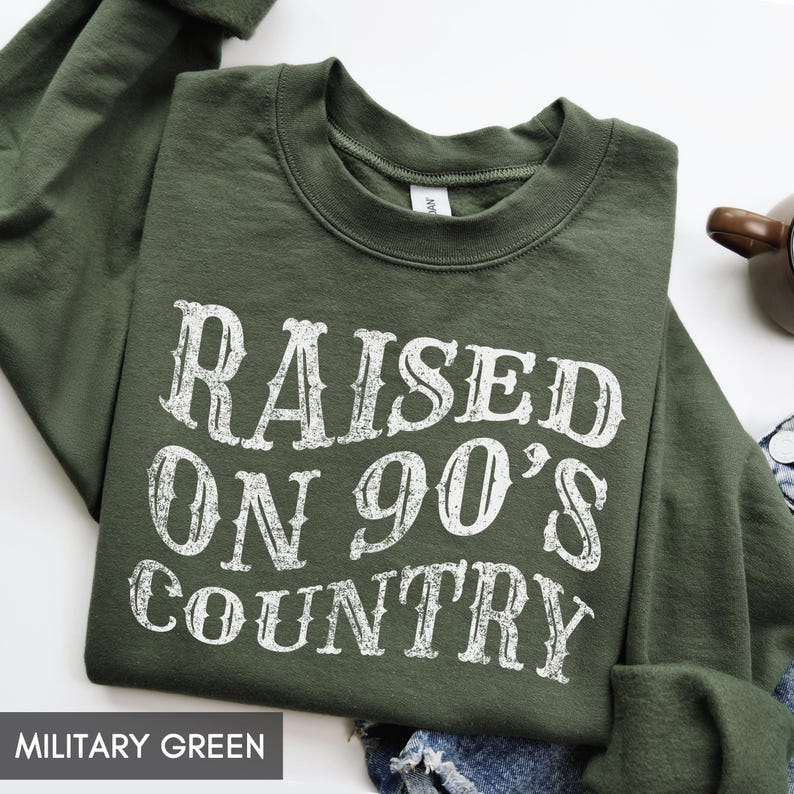 Raised on 90s Country, Country Music Sweatshirt, Country Girl Gift, 90s Crewneck, Country Western Concert Sweatshirt, Rodeo hoodie image 1