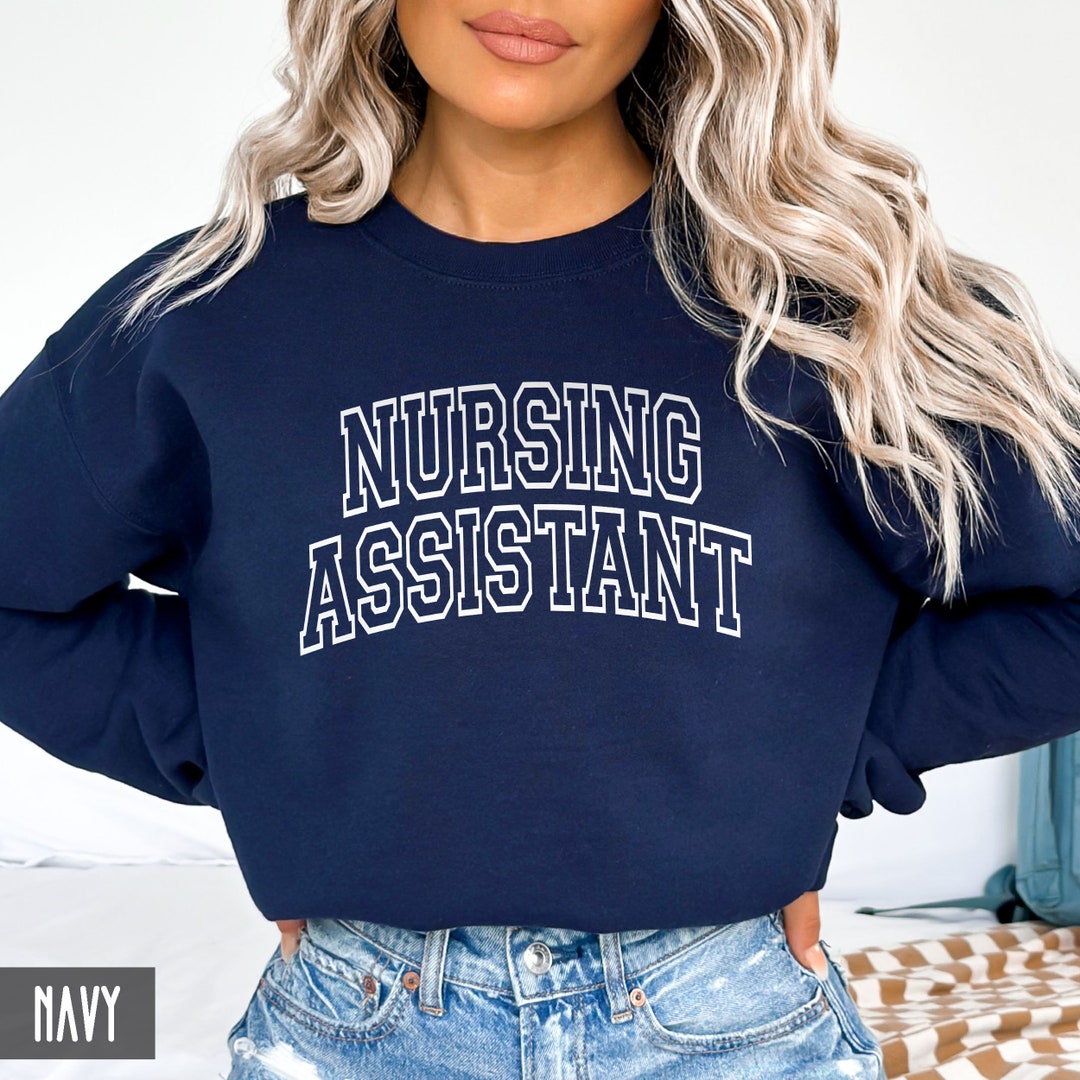 Nursing Assistant Sweatshirt, CNA Crewneck, Vintage Varsity Style