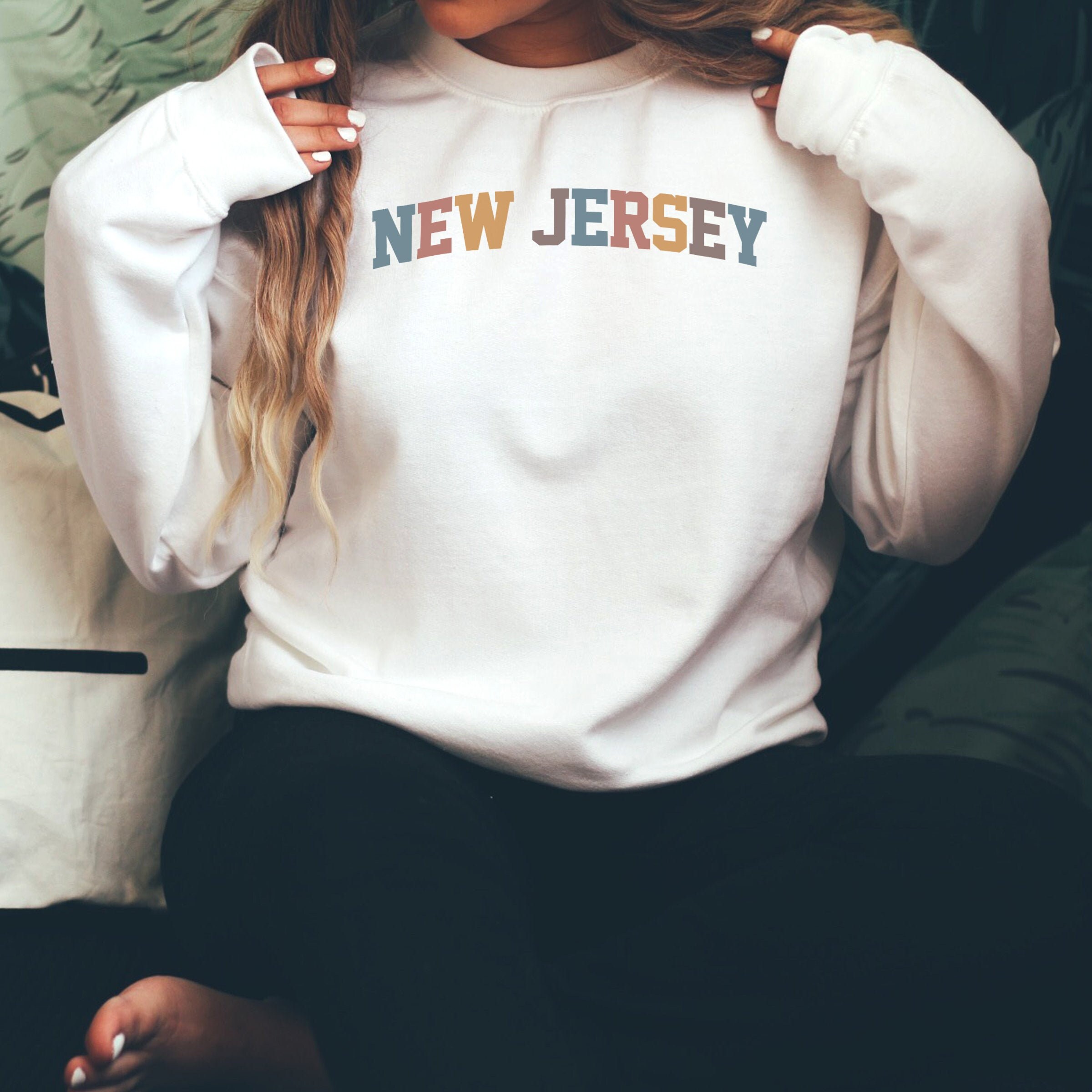 New Jersey Sweatshirt New Jersey Sweater Cute New Jersey Etsy