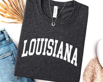 Louisiana Shirt, State of Louisiana Family Vacation outfit, LA gift for him or her, Louisiana TShirt, Vintage Retro style Cute Louisiana Tee