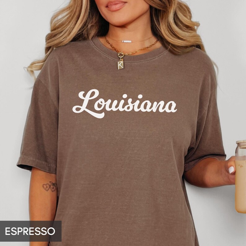 Comfort Colors® Louisiana Shirt, State of Louisiana Shirt, Louisiana gift for him or gift her, Cute Louisiana, Vintage Retro Louisiana Tee image 2