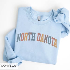 North Dakota Sweatshirt, ND Crewneck, State of North Dakota Gift for him or her, Retro Hoodie, Family Vacation Travel Outfit (Summer)