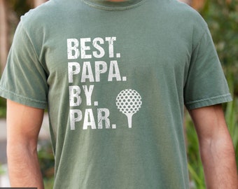Camiseta Comfort Colors® "El mejor papá por Par", regalo divertido para el Día del Padre, regalo para golfista, camiseta para amantes del golf para el abuelo, regalo de cumpleaños para el abuelo golfista