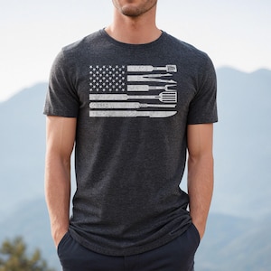 Grilling Shirt, Fathers Day Gift, Grill Gift for men, Gift for Dad, Grillmaster TShirt, Grilling Legend, Grill tool flag, smoking bbq Shirt image 1