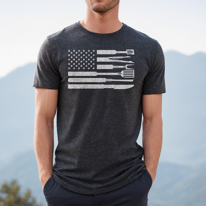 Grilling Shirt, Fathers Day Gift, Grill Gift for men, Gift for Dad, Grillmaster TShirt, Grilling Legend, Grill tool flag, smoking bbq Shirt image 1