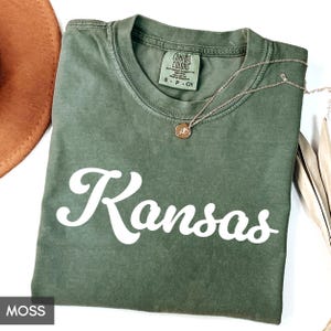 Comfort Colors® Kansas Shirt, State of Kansas Shirt, Kansas gift for him or gift her, Cute Kansas TShirt, Vintage Retro Kansas Tee
