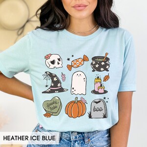 Spooky Fall shirt, Cute Boo t-shirt for her or him, Spooky babe, Fall Favorite Things, Halloween outfit, Ghost skull pumpkin & witchy image 5