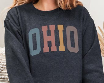 Ohio Sweatshirt, OH Crewneck, State of Ohio Gift for him or her, Vintage Retro Ohio Hoodie, Family Vacation Travel Outfit (Summer)