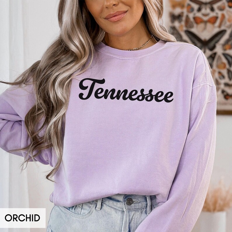 Comfort Colors® Tennessee Sweatshirt, Tennessee Crewneck, State of Tennessee Gift for him or her, Vintage Retro Tennessee Shirt, TN Sweater image 2