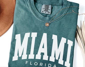 Comfort Colors® Miami Florida Shirt, Family Vacation Miami FL Travel Souvenir, State of Florida Group Trip Matching tees, women or men