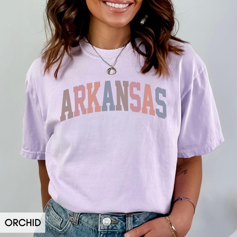 Comfort Colors® Arkansas Shirt, State of Arkansas Shirt, Travel Shirt for him or her, Cute Arkansas TShirt, Vintage Retro AR Trip (Spring) image 4