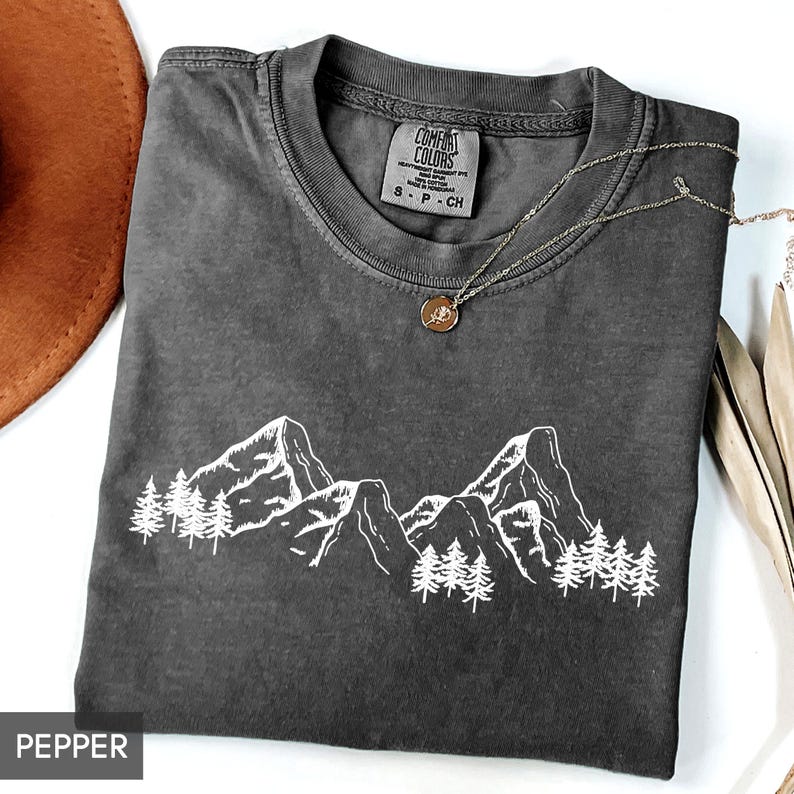 Comfort Colors® Mountain Shirt, Nature Gift, Hiking Shirt for women or men (unisex), Christmas gift for men, Outdoor Lover, Mountain range image 4