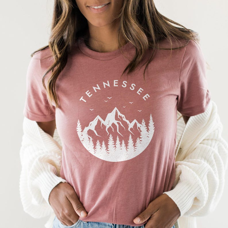 Tennessee Shirt, Tennessee T-Shirt, Womens Tennessee Shirt (Unisex), State of Tennessee Gift, Tennessee Vacation Tee, Tennessee Nature Shirt Heather Mauve