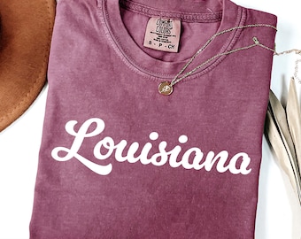 Comfort Colors® Louisiana Shirt, State of Louisiana Shirt, Louisiana gift for him or gift her, Cute Louisiana, Vintage Retro Louisiana Tee