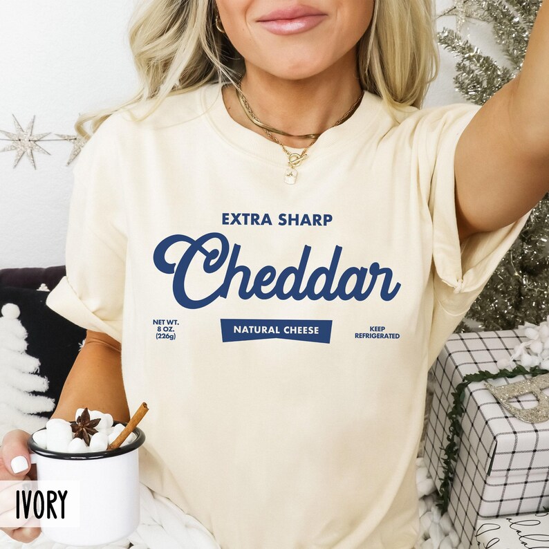 Comfort Colors® Cheese shirt, Extra Sharp Cheddar Funny Baking or Cooking Gift for Foodie shirt, Butter Shirt, Cheese Lover for her or him zdjęcie 3