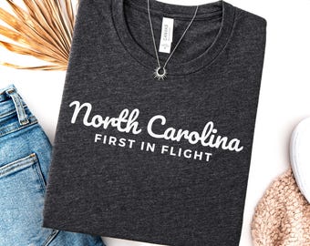 North Carolina Shirt, First in Flight State Family Vacation outfit, NC gift for him or her, North Carolina TShirt, Vintage Retro style tee