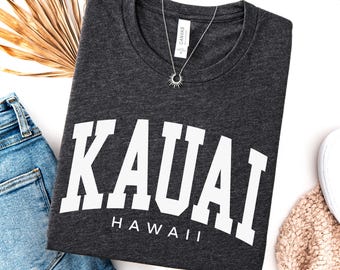 Camiseta de Kauai, Hawái, camisetas para vacaciones familiares, recuerdo de viaje de Kauai, HI, camisetas a juego para viajes en grupo por el estado de Hawái, para mujeres o hombres.
