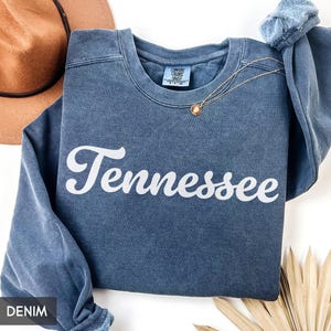 Comfort Colors® Tennessee Sweatshirt, Tennessee Crewneck, State of Tennessee Gift for him or her, Vintage Retro Tennessee Shirt, TN Sweater image 1
