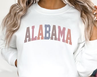 Alabama Sweatshirt, AL Crewneck, State of Alabama Gift for him or her, Vintage Retro Alabama Hoodie, Family Vacation Travel Outfit (Spring)