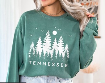 Comfort Colors® Tennessee Sweatshirt, Tennessee Crewneck, State of Tennessee Gift for him her, Nature Outdoors Tennessee Trip, TN Vacation