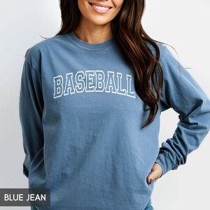 Comfort Colors® Long Sleeve Baseball shirt, Retro Vintage aesthetic Baseball Mom or Dad (unisex), Game Day, Base Ball Collegiate style team image 5