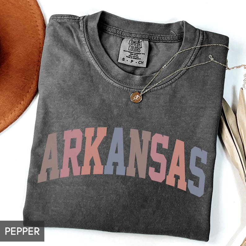 Comfort Colors® Arkansas Shirt, State of Arkansas Shirt, Travel Shirt for him or her, Cute Arkansas TShirt, Vintage Retro AR Trip (Spring) image 2