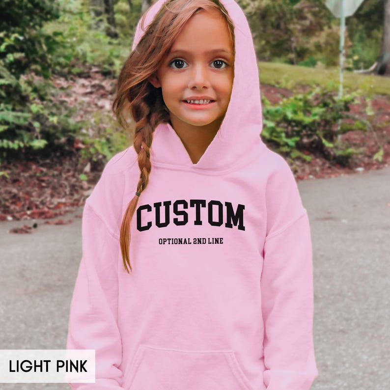 Custom YOUTH Sweatshirt, Personalized Kids Hoodie, Your Text or Logo, Gildan® Brand Crewneck, Christmas or Birthday for children image 4
