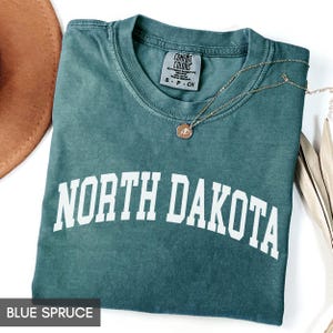 Comfort Colors® North Dakota Shirt, State of North Dakota Shirt, Travel Shirt for him or her, Cute TShirt, Vintage Retro ND Trip tee