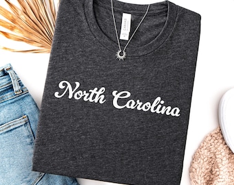 North Carolina Shirt, State of North Carolina Shirt, North Carolina gift for him or gift for her, North Carolina TShirt,Vintage Retro NC Tee