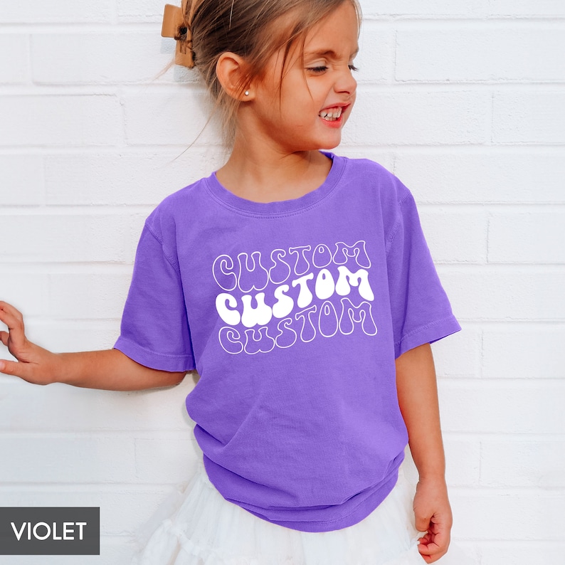 Comfort Colors® Custom YOUTH tshirt, Any of our designs on a Kids Shirt, Personalized Children's tee, Text only Logo Christmas Birthday Gift image 5