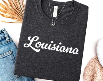 Louisiana Shirt, State of Louisiana Shirt, Louisiana gift for him or for her, Louisiana TShirt, Vintage Retro Louisiana Tee, Cute Louisiana