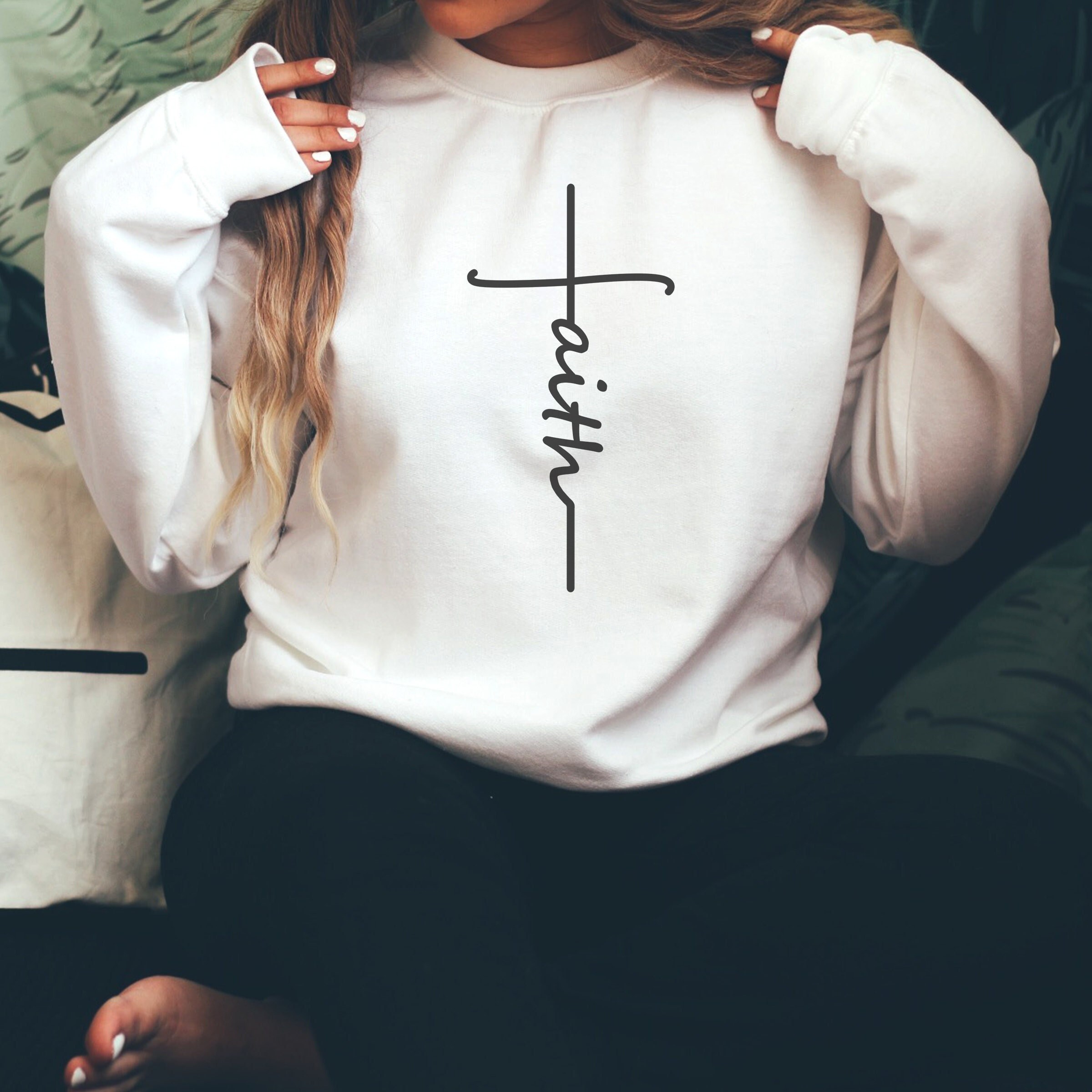 Cross Sweatshirt - Etsy