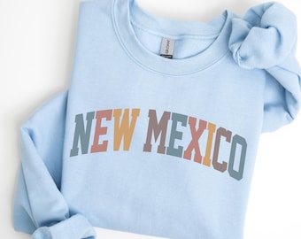 New Mexico Sweatshirt, NM Crewneck, State of New Mexico Gift for him or her, Retro New Mexico Hoodie, Family Vacation Travel Outfit (Summer)