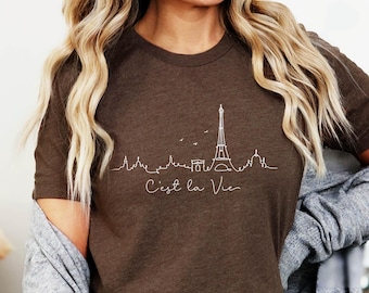 Paris C'est la Vie Shirt, France Eiffel Tower Skyline Vacation Tee