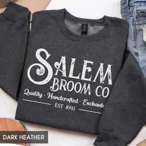 Cute Halloween Sweatshirt, Salem Broom Sweatshirt, Witch Shirt, Halloween Shirt, Fall Shirt For Women, Fall Shirt For Men, Vintage inspired