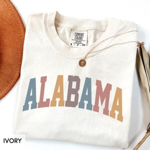 Comfort Colors® Alabama Shirt, State of Alabama Shirt, Travel Shirt for him or her, Cute Alabama TShirt, Vintage Retro AL Trip tee (Summer)