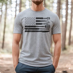 Grilling Shirt, Fathers Day Gift, Grill Gift for men, Gift for Dad, Grillmaster TShirt, Grilling Legend, Grill tool flag, smoking bbq Shirt image 4